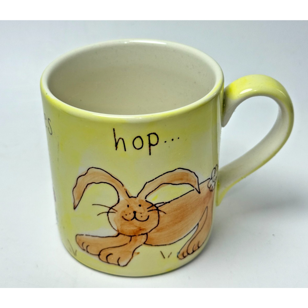 Vintage Happy Bunnies Hop Child's China Plate Mug Bowl Set Whittard of Chelsea - Picture 6 of 7